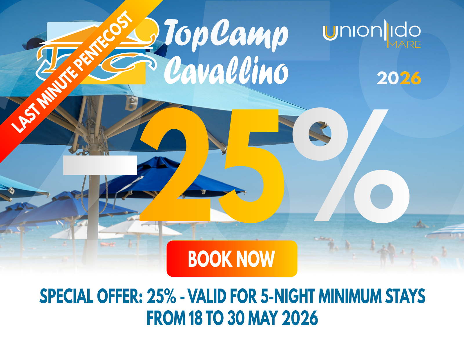 Last minute Pentecost - Special offer: 25% - valid for 5-night minimum stays from 18 to 30 may 2026 - Book now